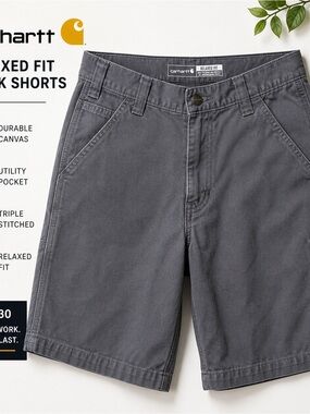 Carhartt Men’s Relaxed Fit Flat Front Shorts — Gray